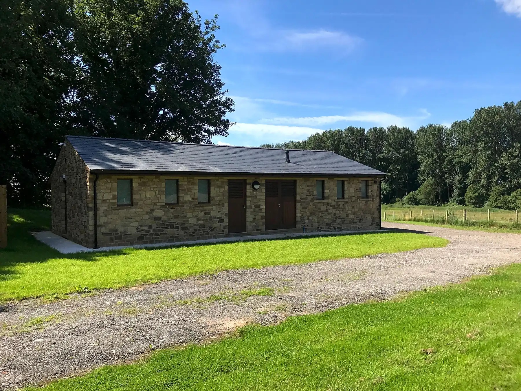 Modern shower block with clean, spacious facilities at Ashton Hall caravan park and camping site in lancashire